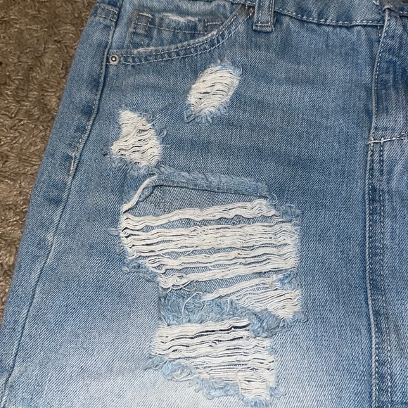 Vintage Blue spice Denim Ripped Mini Skirt - Picture 2 of 9
